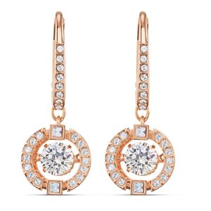 Aros Swarovski Sparkling Dance Blanco - Baño tono Oro Rosa
