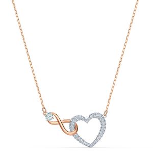 Collar Swarovski Infinity Heart Blanco -  Combinación de Acabados Metálicos