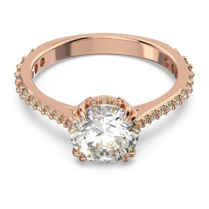 Anillo de cóctel Constella Talla princesa Pavé Blanco Baño tono oro Rosa