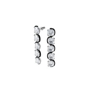 Aros de gota Harmonia Cristales flotantes talla Cushion - Blanco