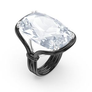 Anillo Harmonia Cristal flotante de gran tamaño - Blanco