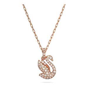 Colgante Swarovski Iconic Swan, Cisne, Pequeño, Blanco, Baño tono oro rosa