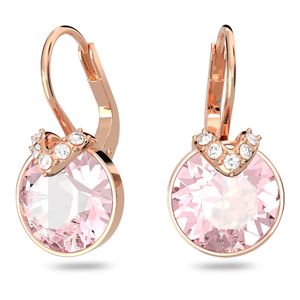 Pendientes Bella V, Talla redonda, Rosas, Baño tono oro Rosa