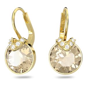 Pendientes Bella V, Talla redonda, Tono dorado, Baño tono oro