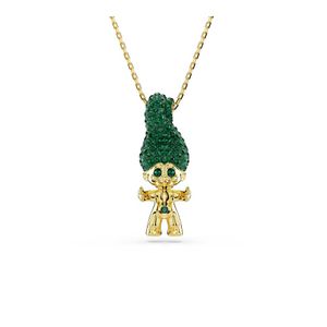Colgante Good Luck Trolls, Troll, Verde, Recubrimiento Dorado