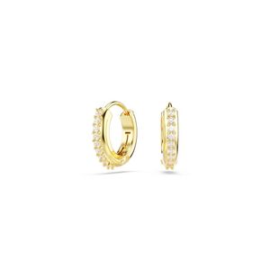 Pendientes de aro Matrix, Talla redonda, Blancos, Recubrimiento Dorado