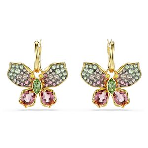 Pendientes Idyllia, Tallas Mixtas, Pavé, Mariposa, Multicolores, Combinación De Acabados Metálicos